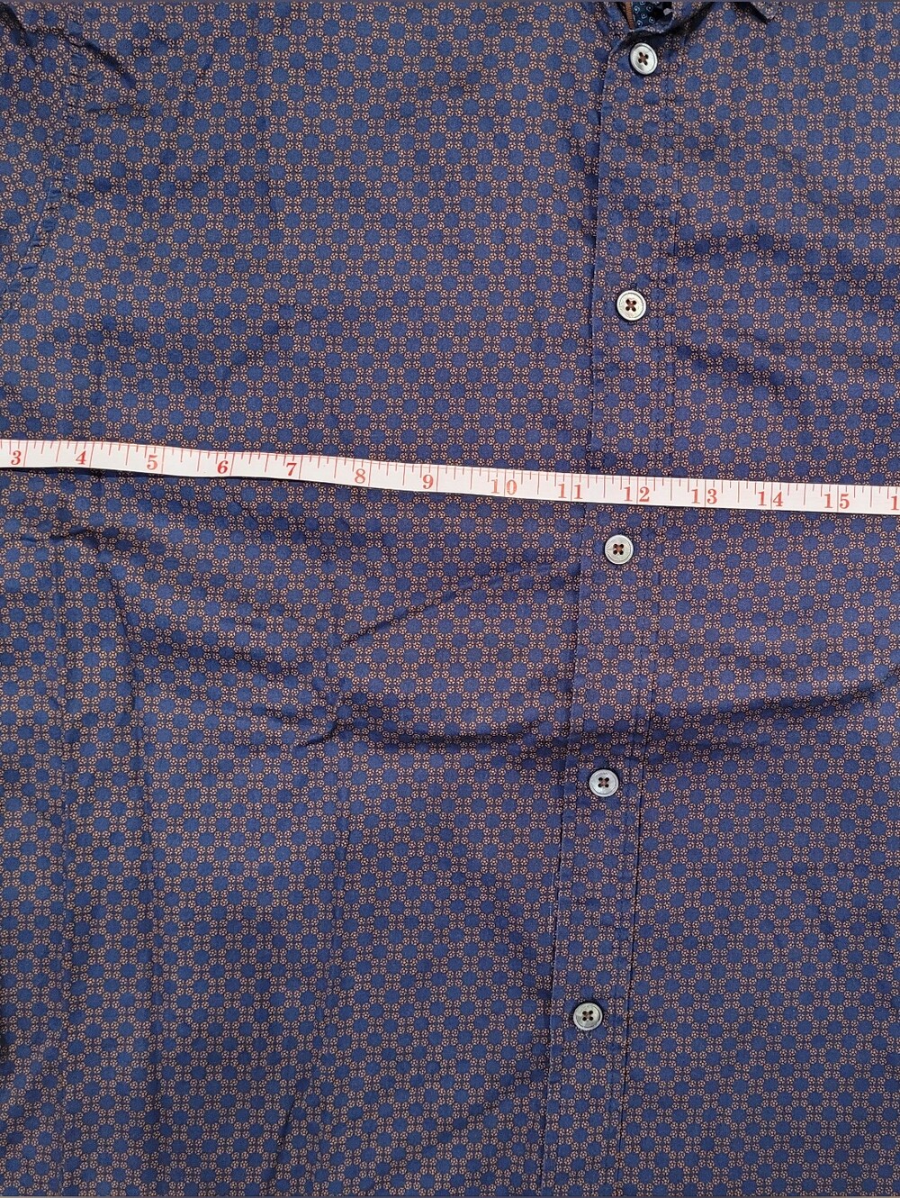 Ted Baker Men's Navy Geometric Button-Up Shirt - Picture 3 of 7
